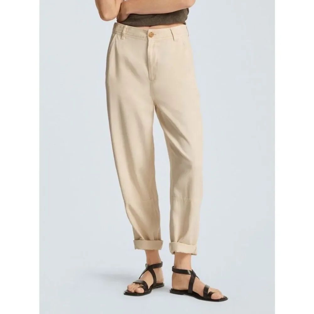 Everlane The Relaxed Chino in Buttersoft High Waisted Pant Cream Womens 0